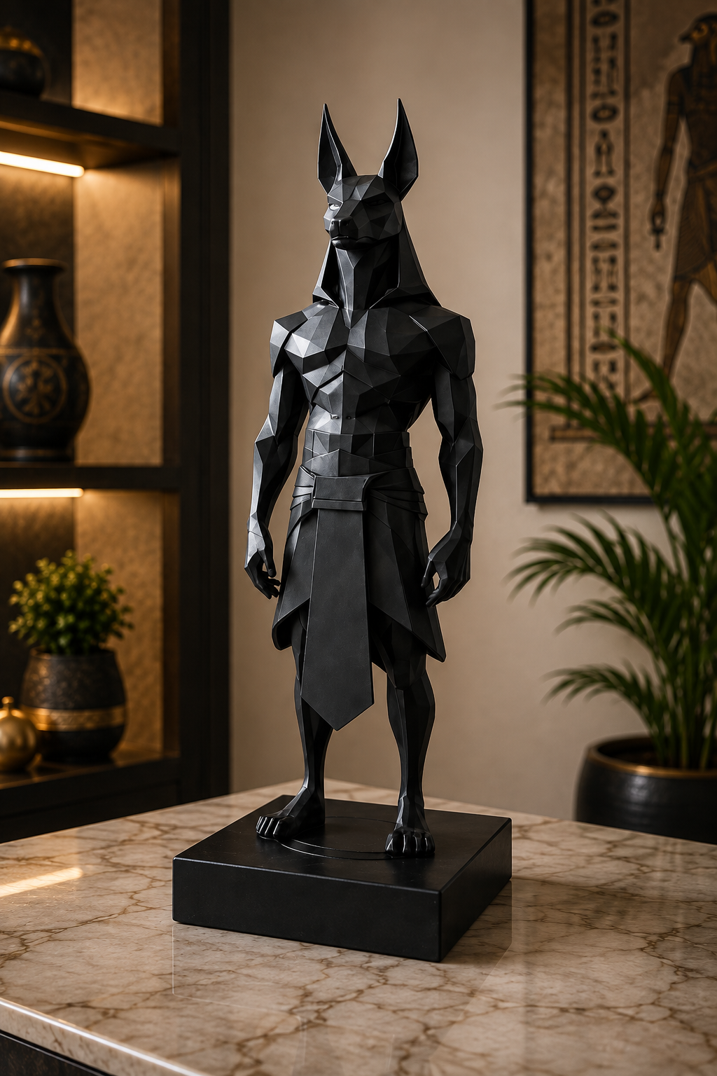Figura de Anubis estilo low poly, foto 1 de 1